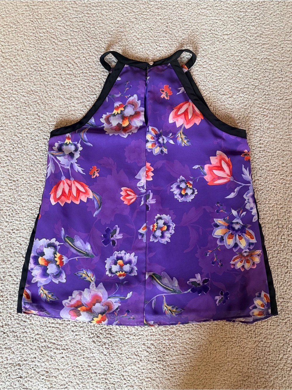 Whimsy Fairy Boho Floral A Line Halter Top Purple Black Size XS - Picture 2 of 9